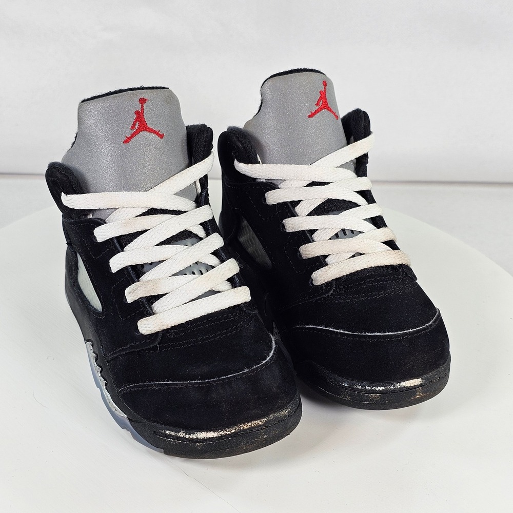 Jordan 5 Retro Metallic Black Toddler Sneakers 8C HF3977-001